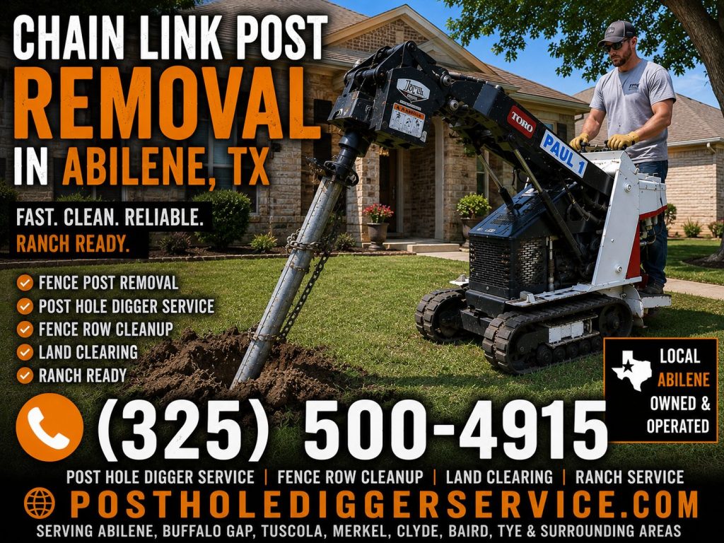 Backyard fence post removal service near Abilene Texas