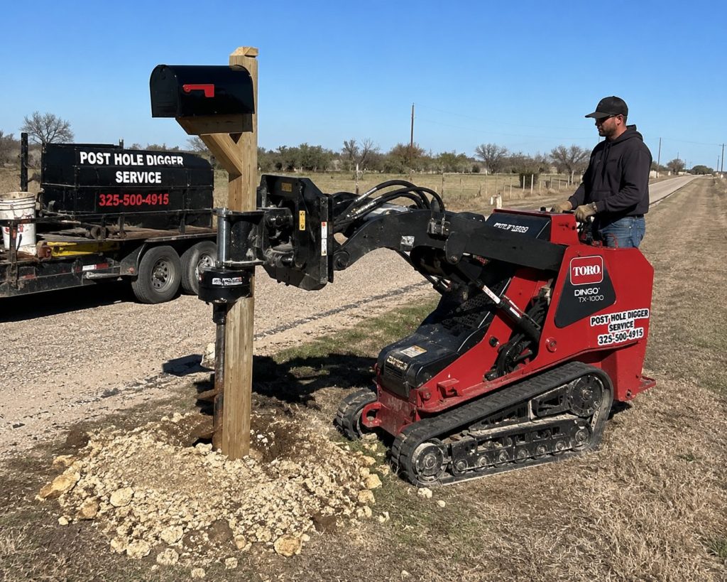 Broken mailbox post removal in Abilene TX
