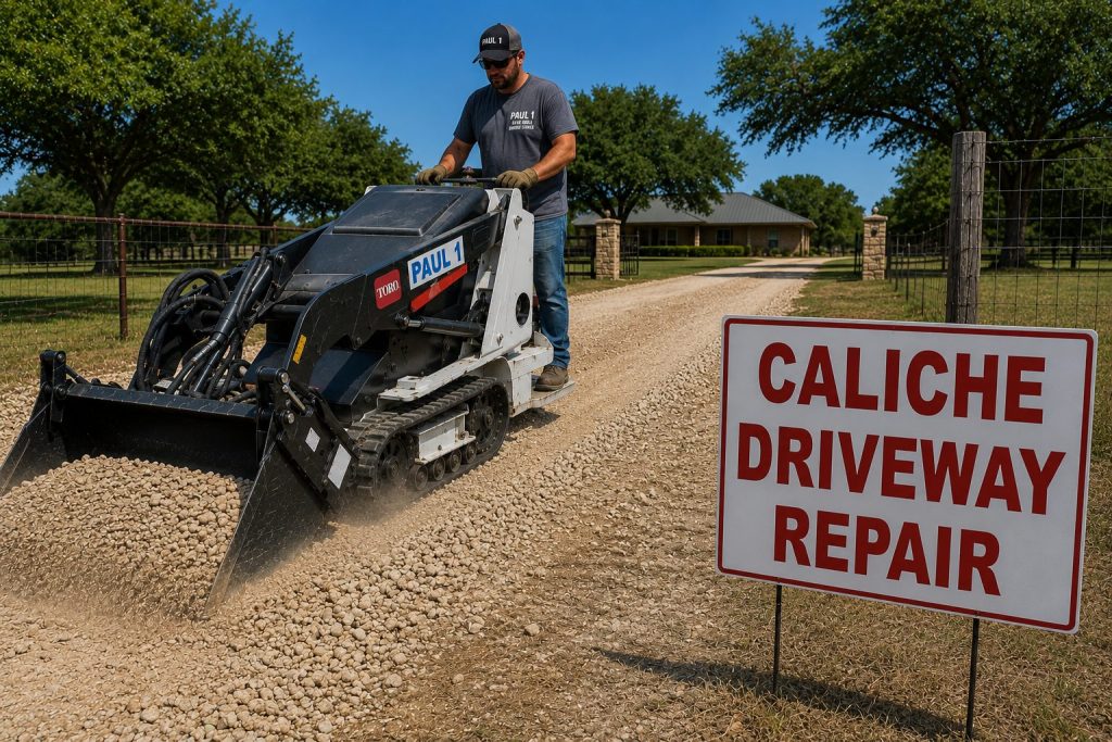 Caliche driveway repair near Buffalo Gap Road in Abilene TX