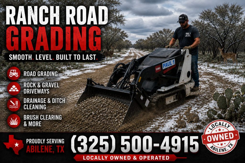 Caliche ranch road grading service in Abilene TX