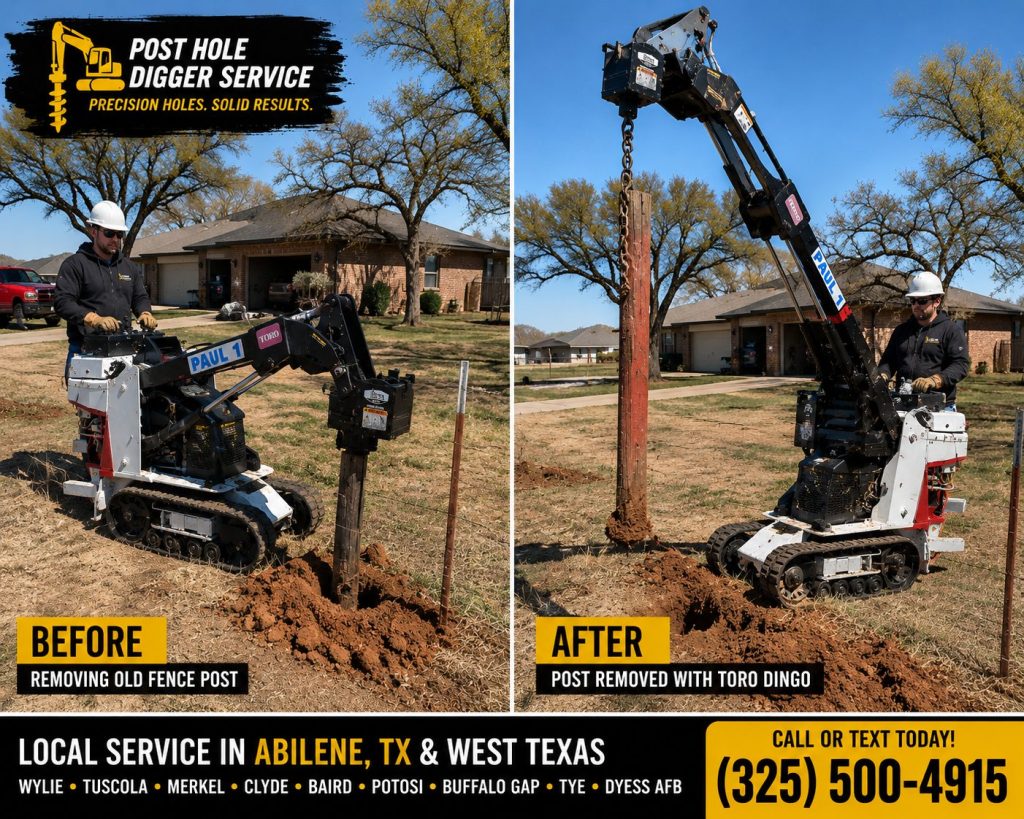 Concrete mailbox post installation in Abilene TX