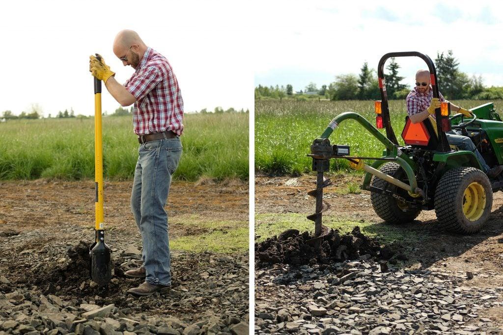 Farm property post hole drilling with earth auger in Abilene TX
