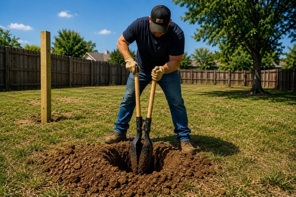 Gate post hole digging service in Abilene Texas for driveway and ranch gates