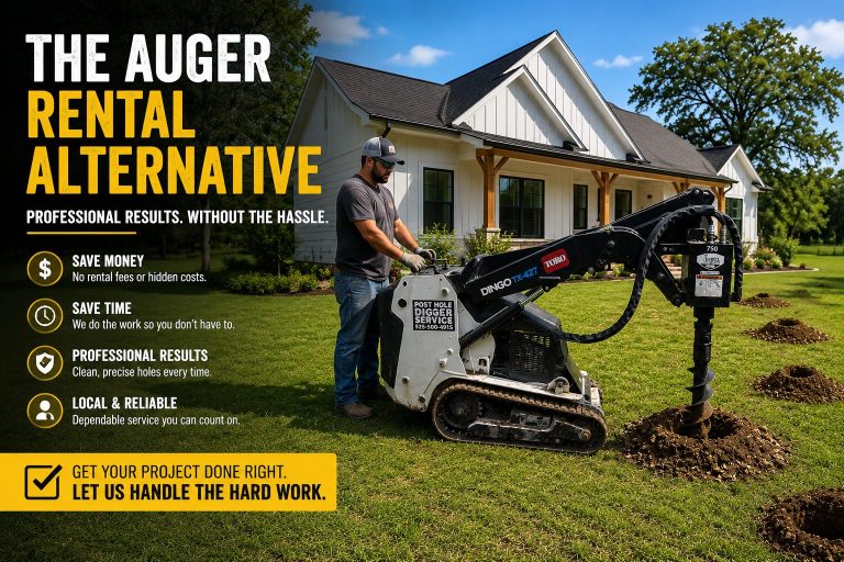 Mini skid steer auger service in Abilene TX for residential and ranch projectsabilene tx