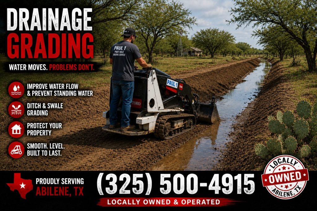Muddy yard drainage repair in Abilene Texasabilene