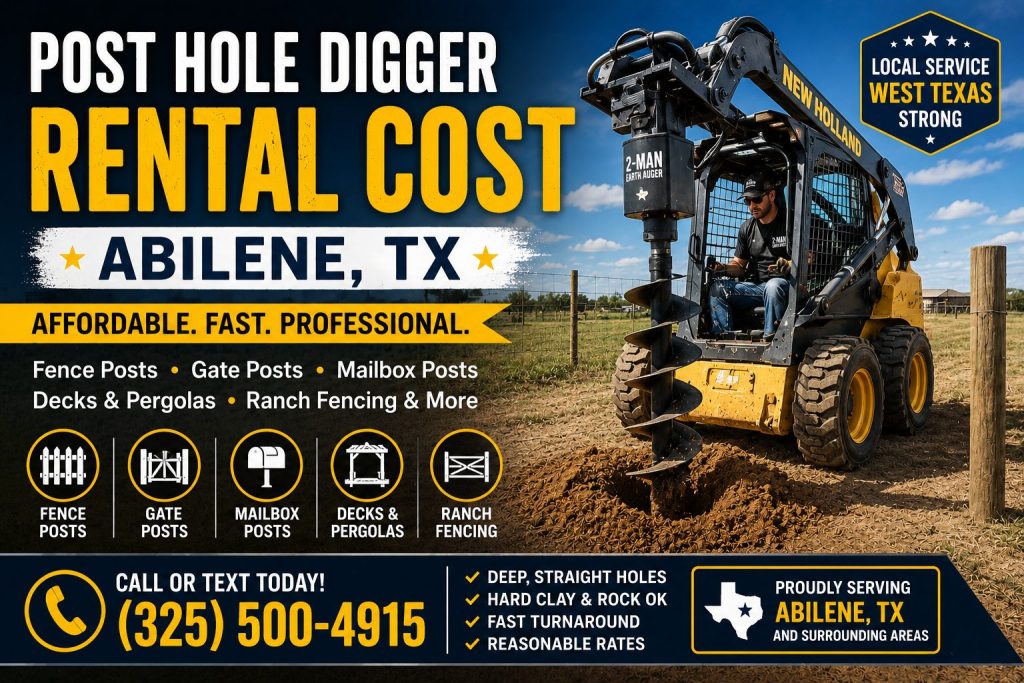 Pergola footing drilling in Abilene TX