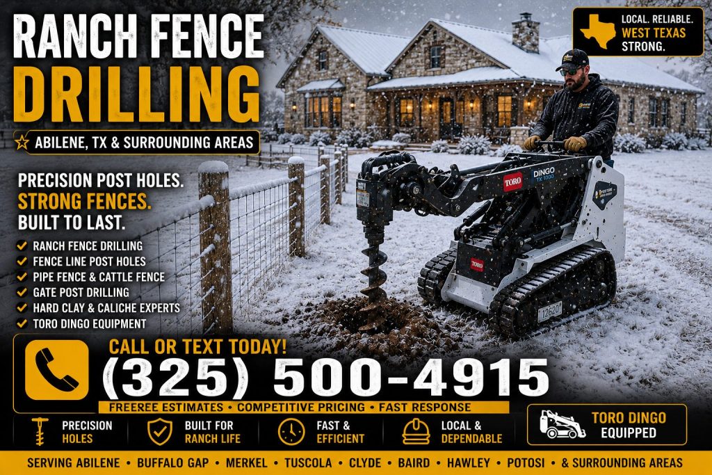 Pipe fence drilling service in Abilene TX