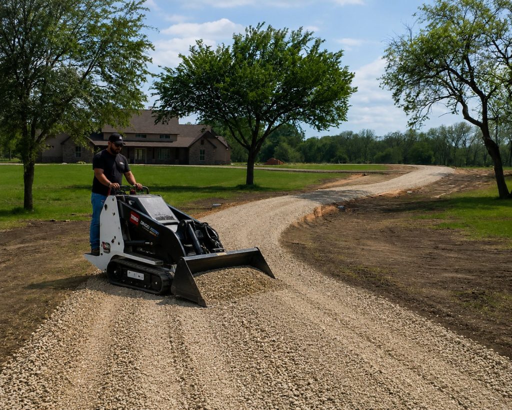 rough gravel driveway before repair abilene tx