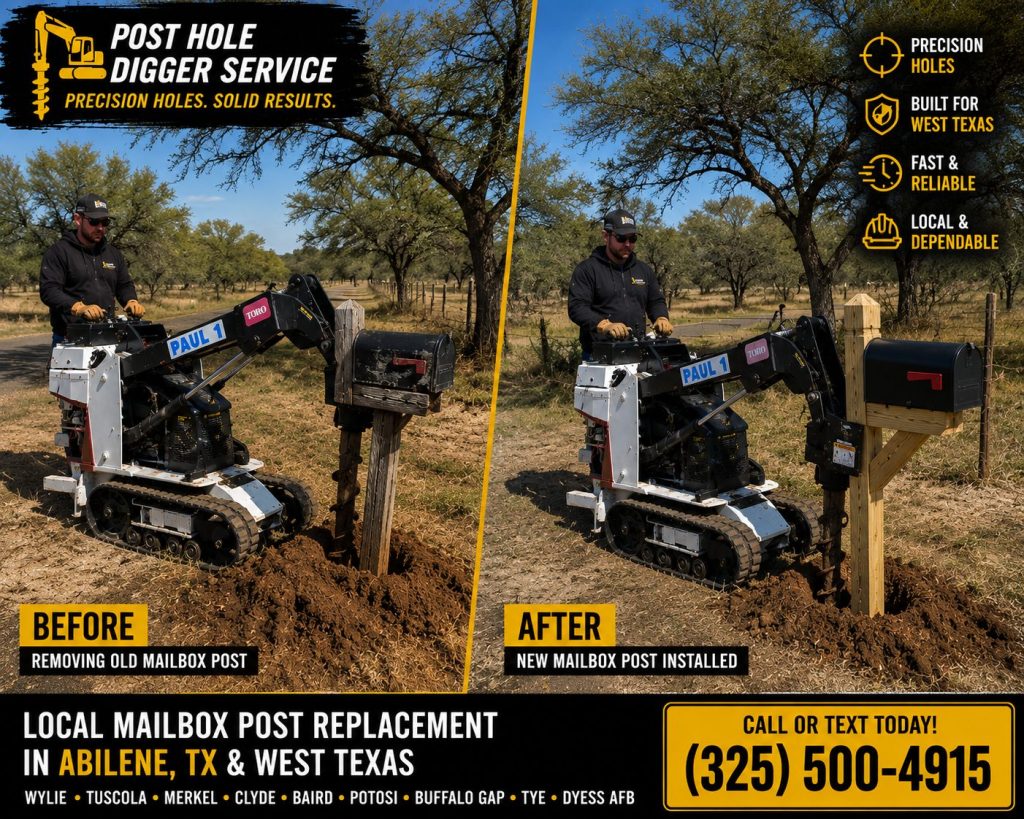 Rural mailbox replacement near Abilene TX