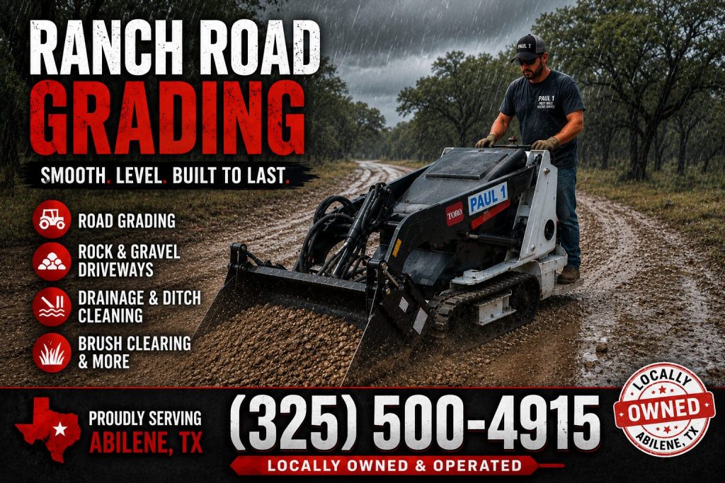 Rural road grading service near Abilene TX
