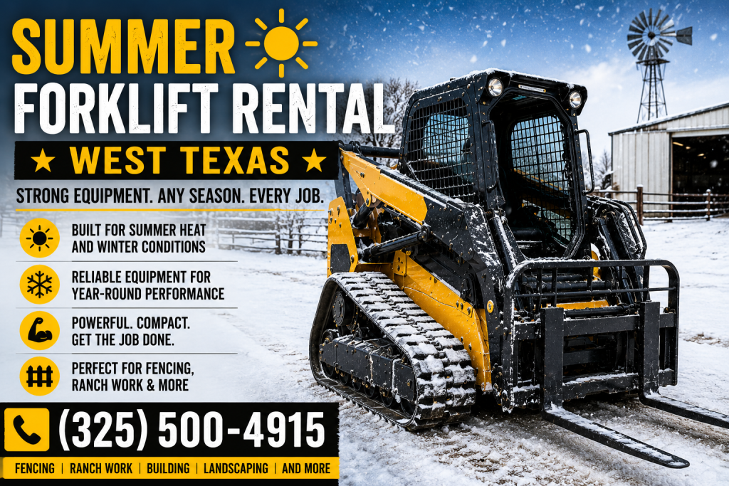 forklift rental working during hot summer day in Abilene TX