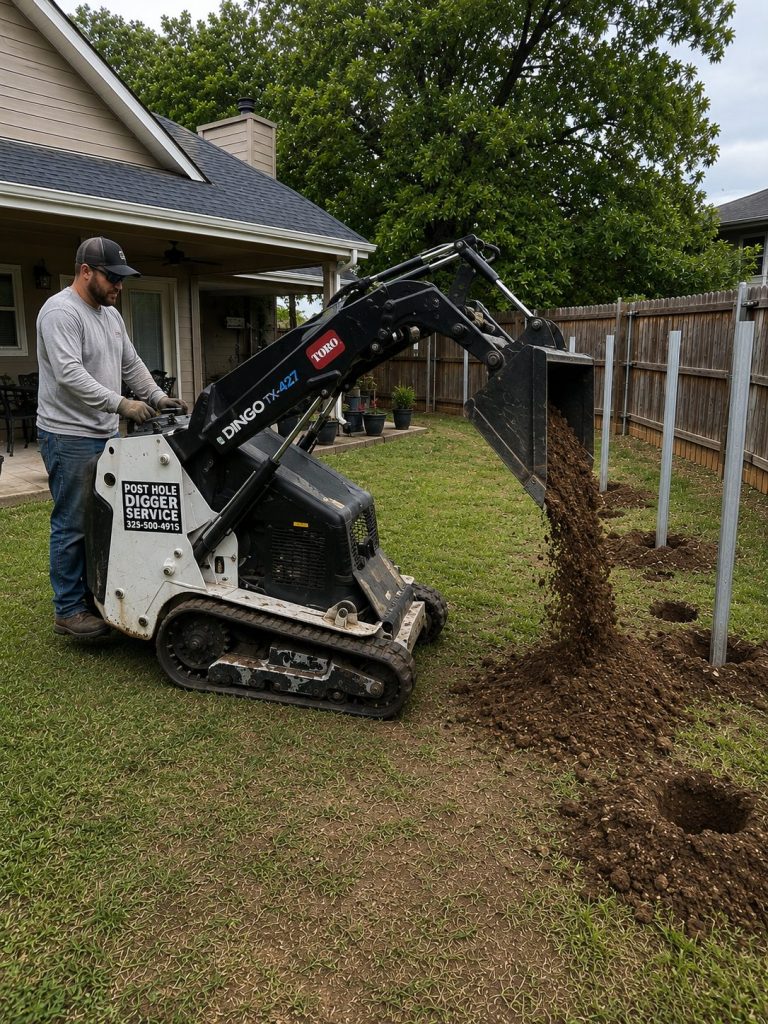 West Texas auger drilling service in Abilene TX for fence posts and ranch fencing