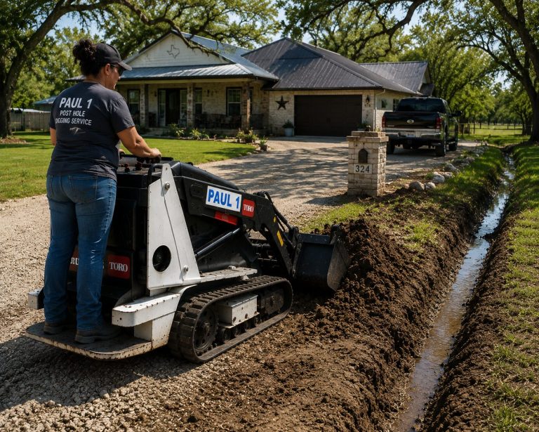 Yard drainage grading service in Abilene TX