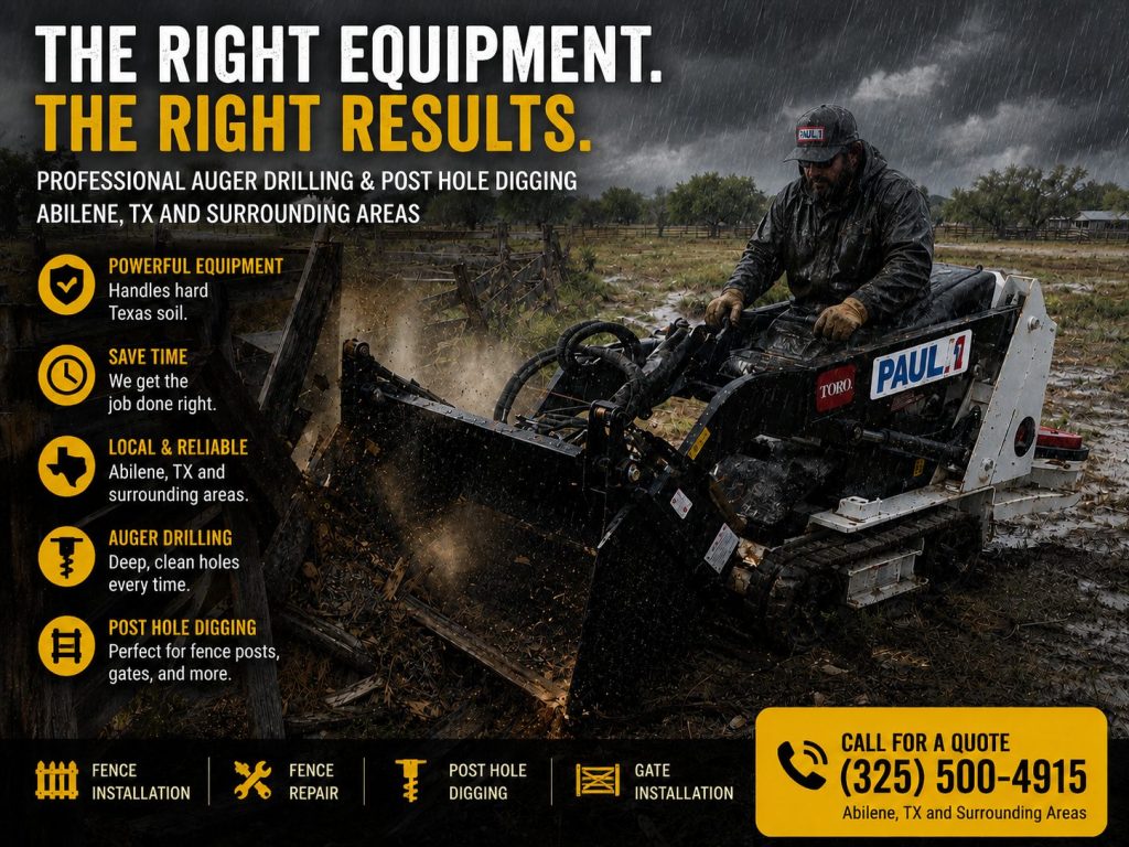 Post Hole Digging & Skid Steer Service Abilene Tx
