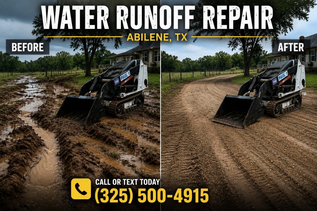Property access area before gravel driveway installation in Abilene TX