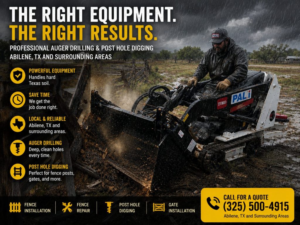 Dirt grading service using skid steer equipment in Abilene TX residential property