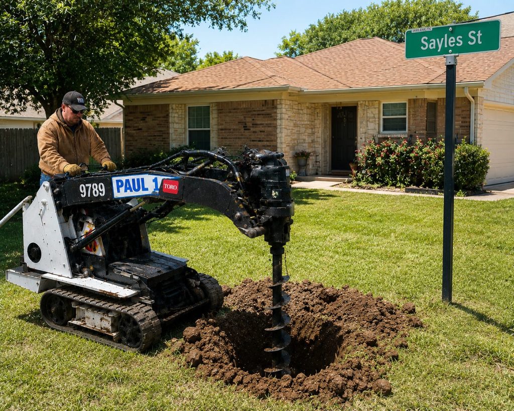 Fence post hole drilling service in Abilene Texas