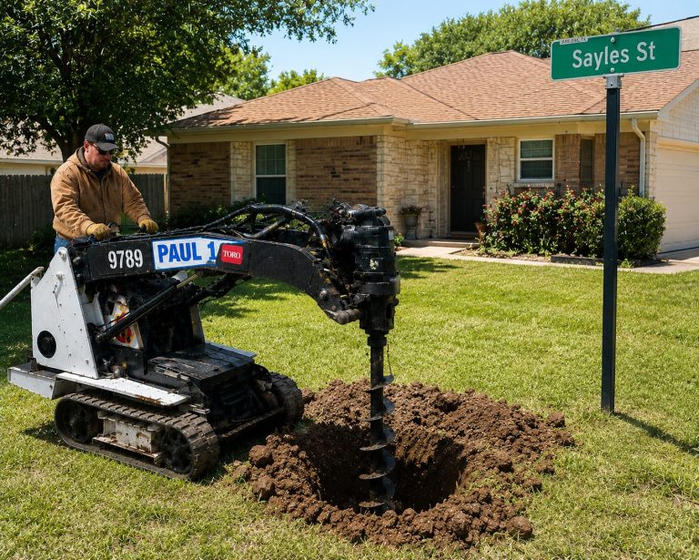 Fence post hole drilling service in Abilene Texas