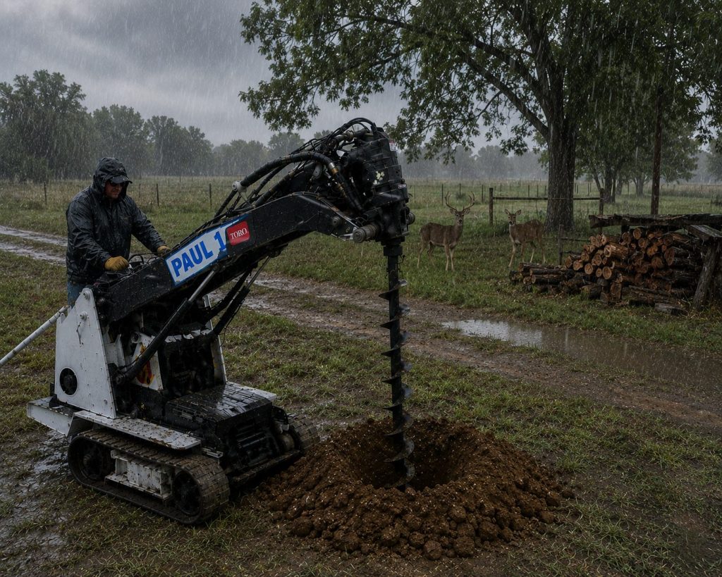 Fence post resetting service using auger equipment in Abilene TX