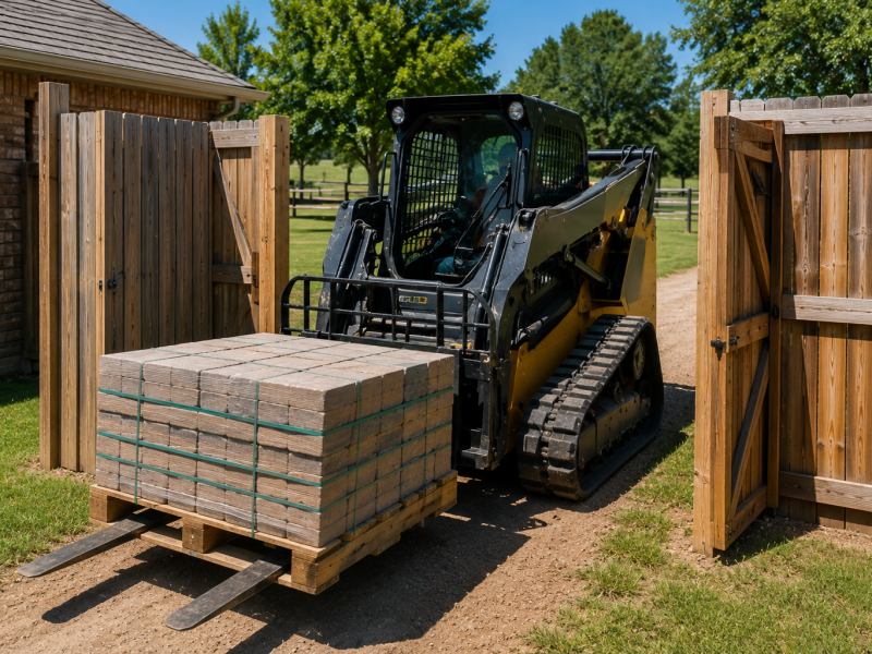 small forklift rental in Abilene neighborhood backyard