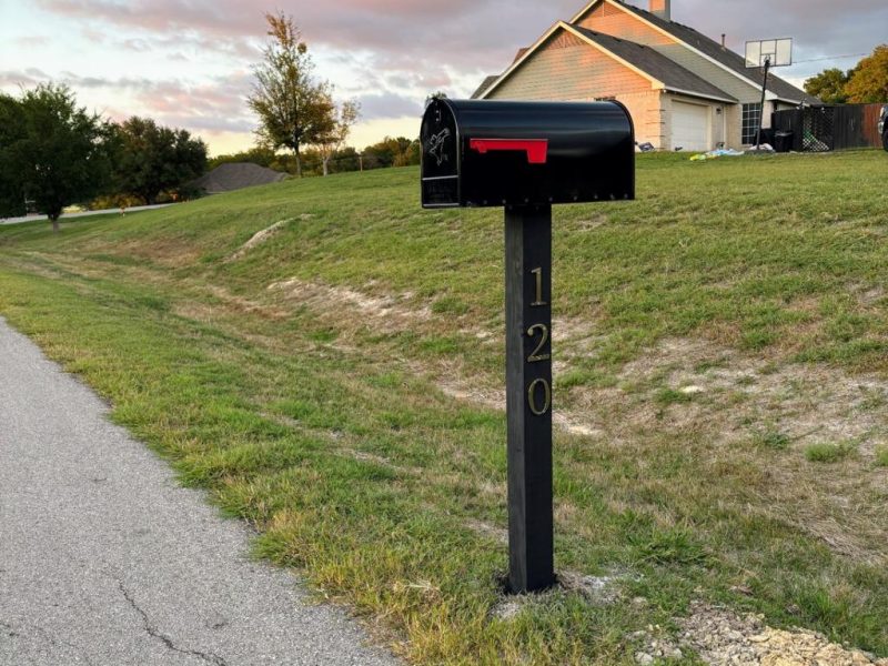 Rural mailbox post installation near Abilene TX