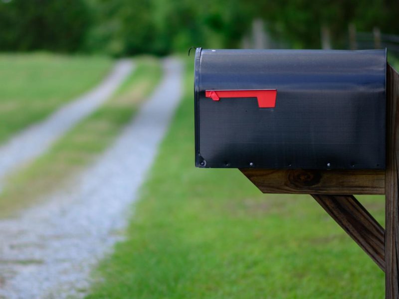 Rural roadside mailbox installation near Abilene TX